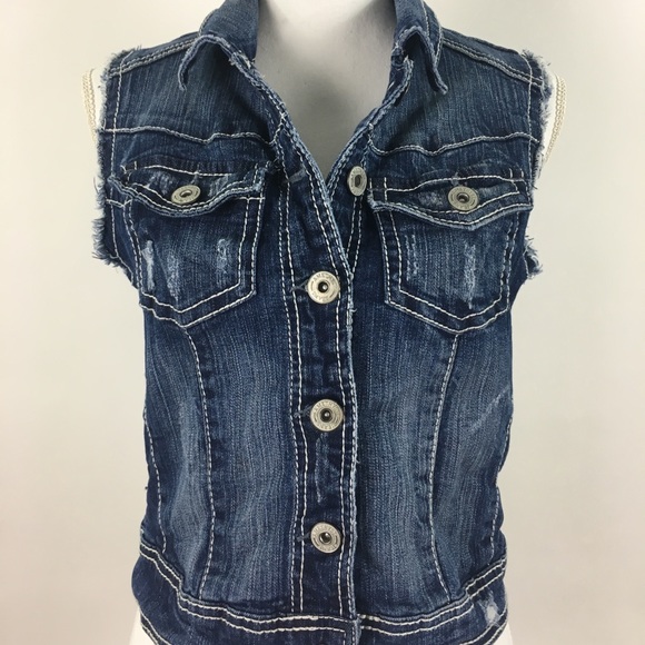 Amethyst sleeveless jean jacket - Picture 1 of 8